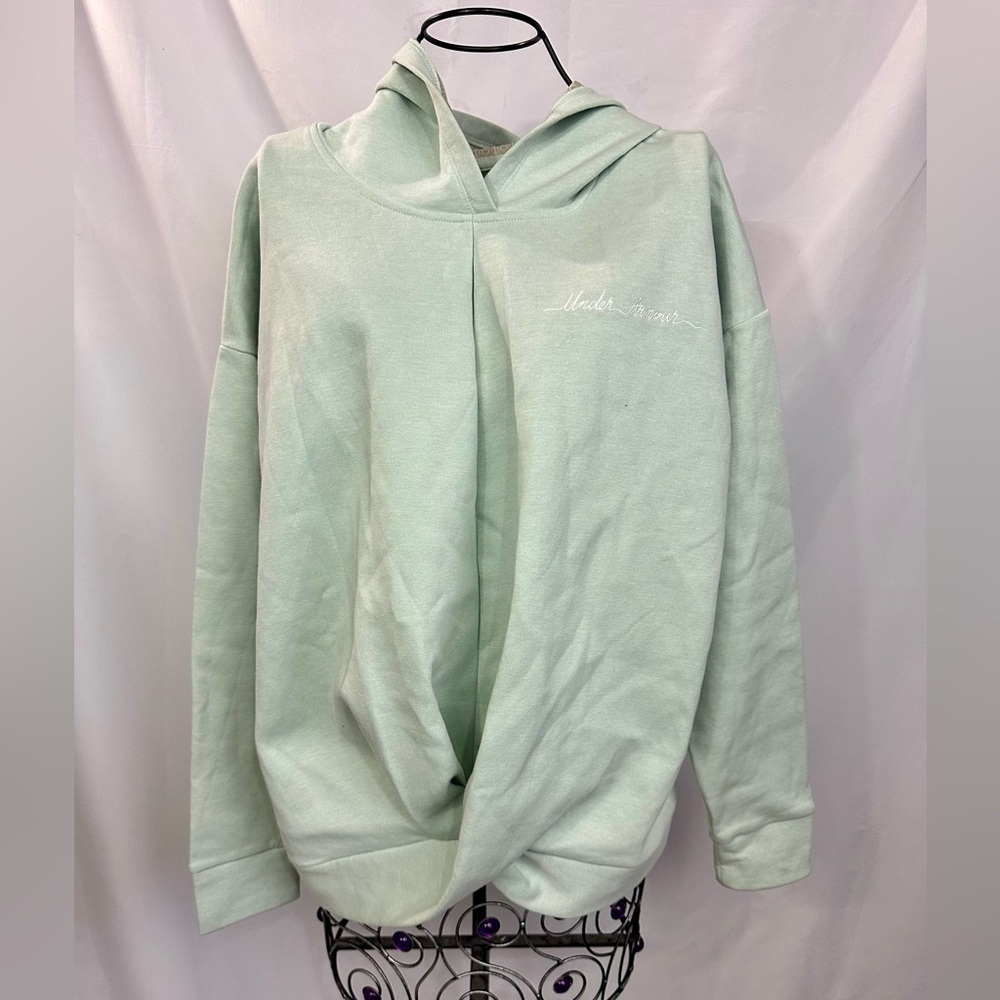 Under Armour recovery wrap pullover teal hoodie size S